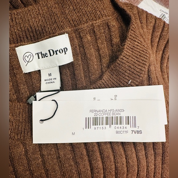 Nwt the drop Brown Ribbed Knit Sweater - Picture 6 of 7